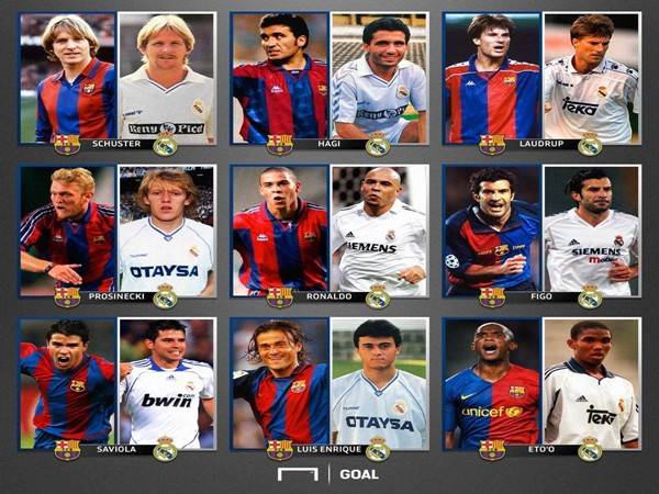Danh sách cầu thủ Real Madrid từng thi đấu cho Barca