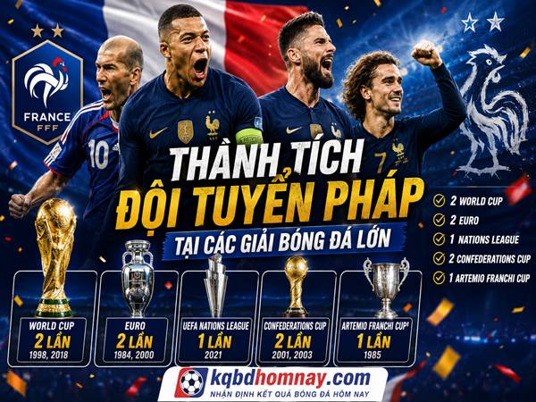 Tổng quan thành tích đội tuyển Pháp